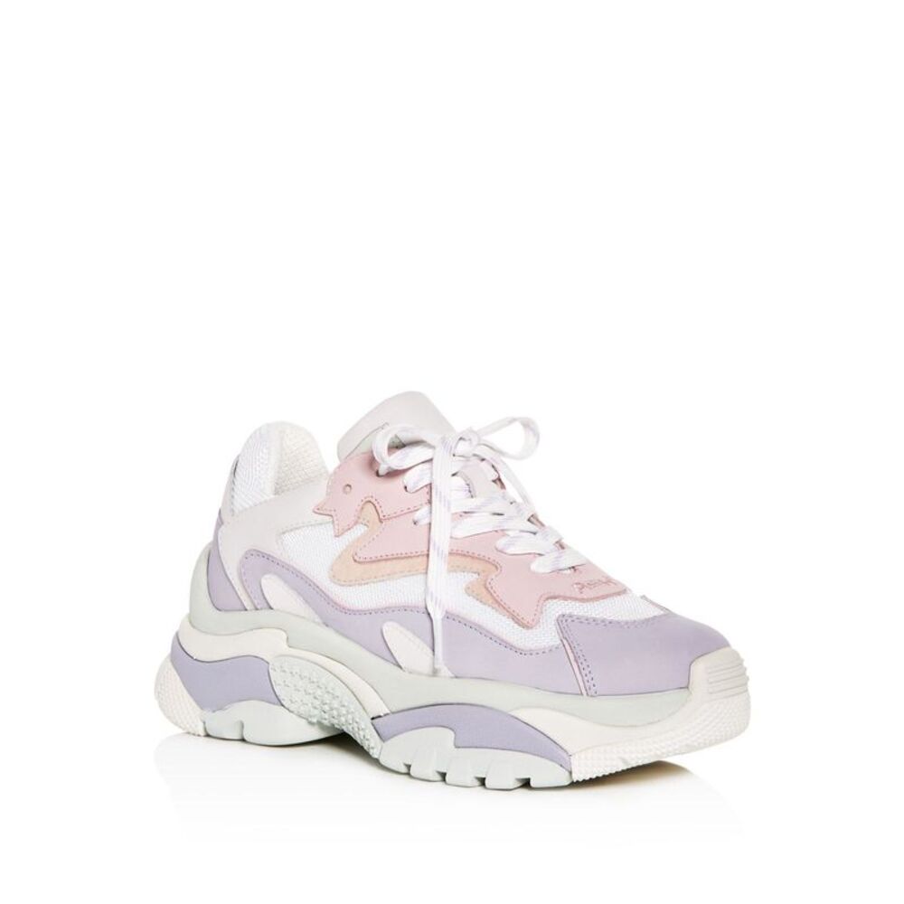 ASH Womens Purple 1-1/2" Platform Addict Bis Toe Leather Athletic Sneakers 41